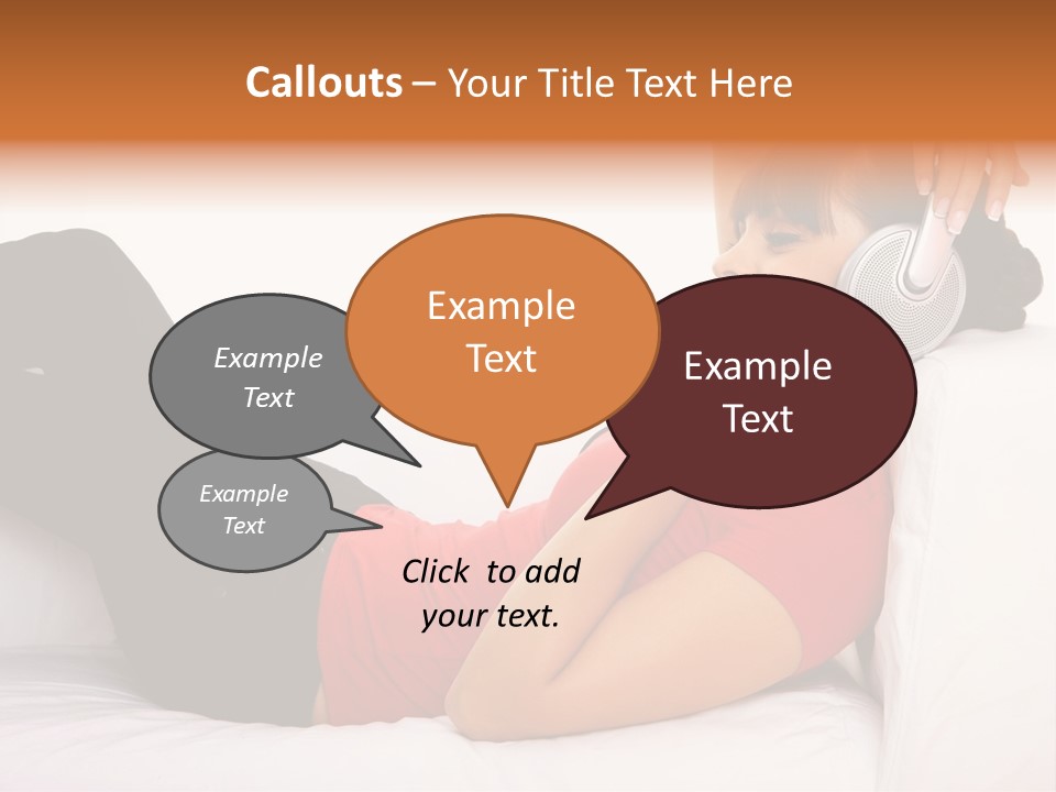 Beautiful Girl Is Listen To The Music PowerPoint Template