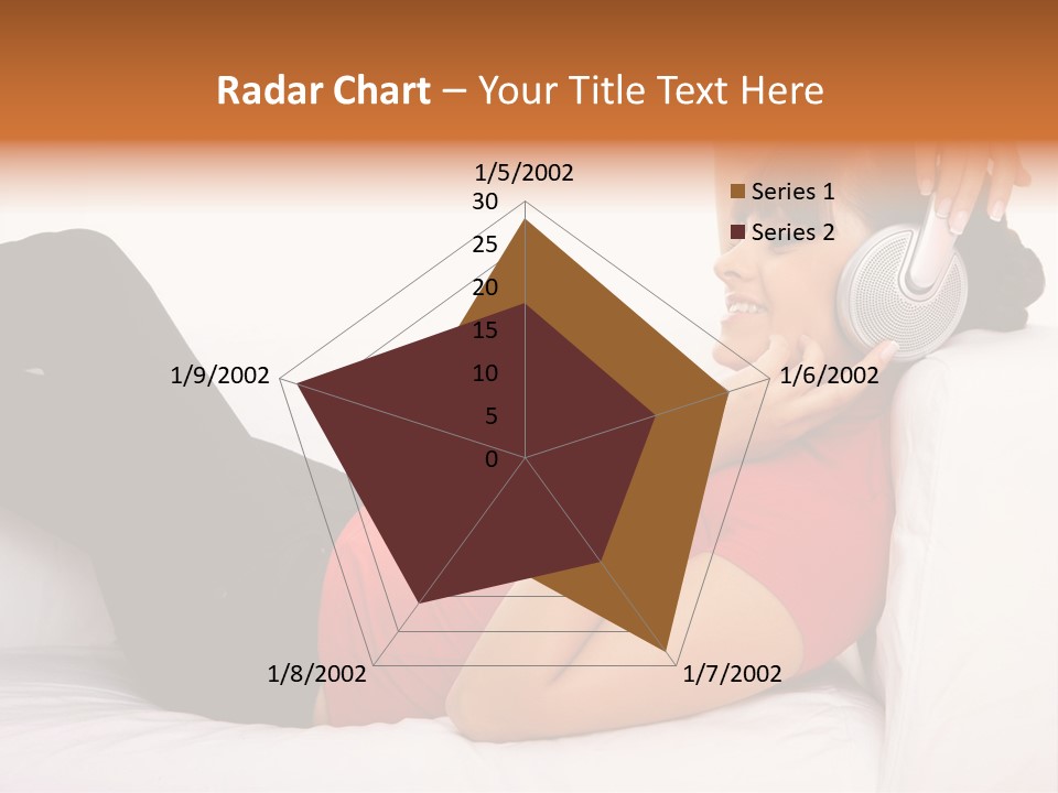 Beautiful Girl Is Listen To The Music PowerPoint Template