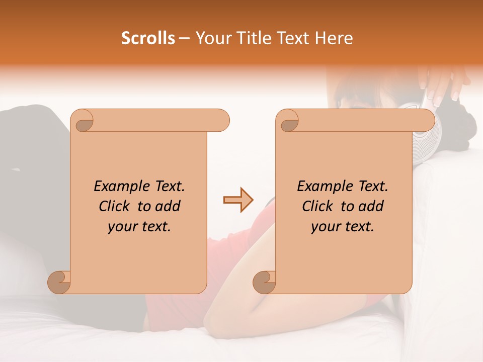 Beautiful Girl Is Listen To The Music PowerPoint Template