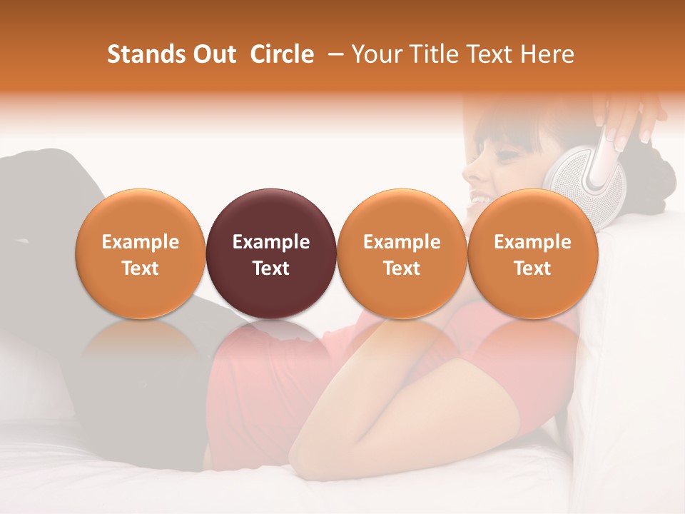 Beautiful Girl Is Listen To The Music PowerPoint Template