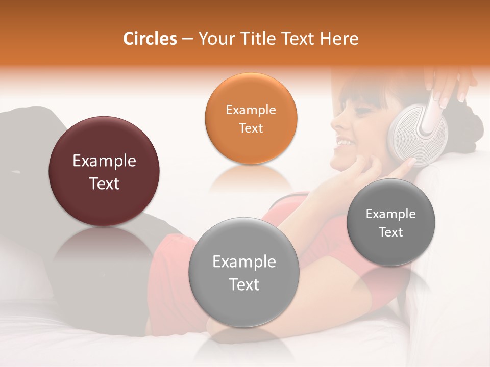 Beautiful Girl Is Listen To The Music PowerPoint Template