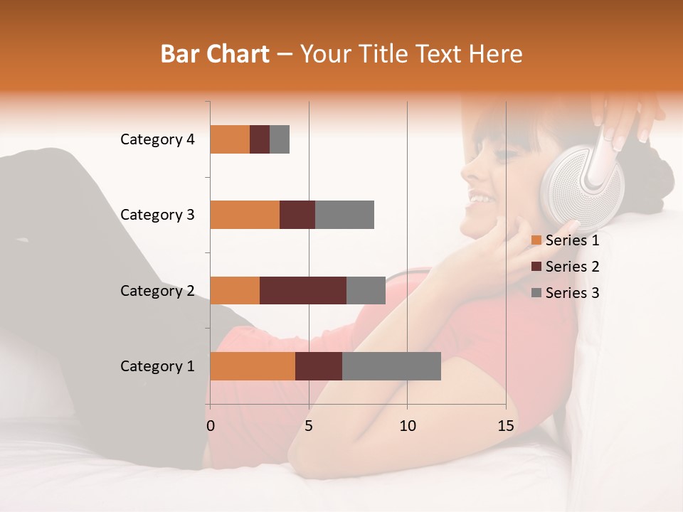 Beautiful Girl Is Listen To The Music PowerPoint Template