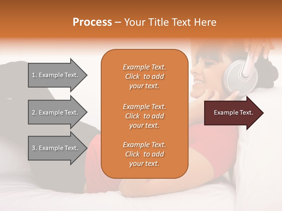 Beautiful Girl Is Listen To The Music PowerPoint Template