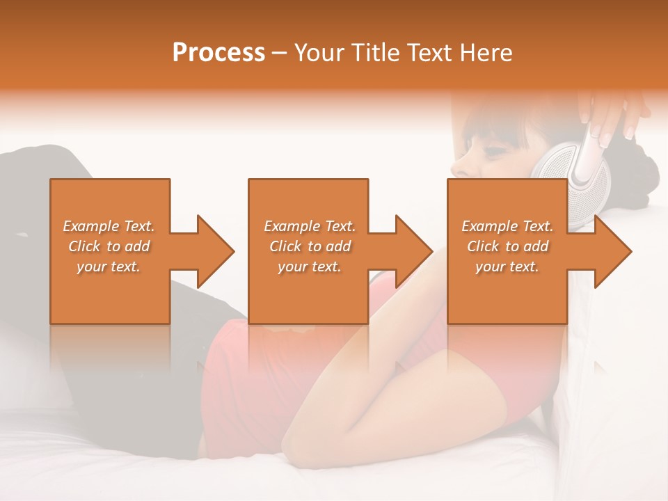 Beautiful Girl Is Listen To The Music PowerPoint Template