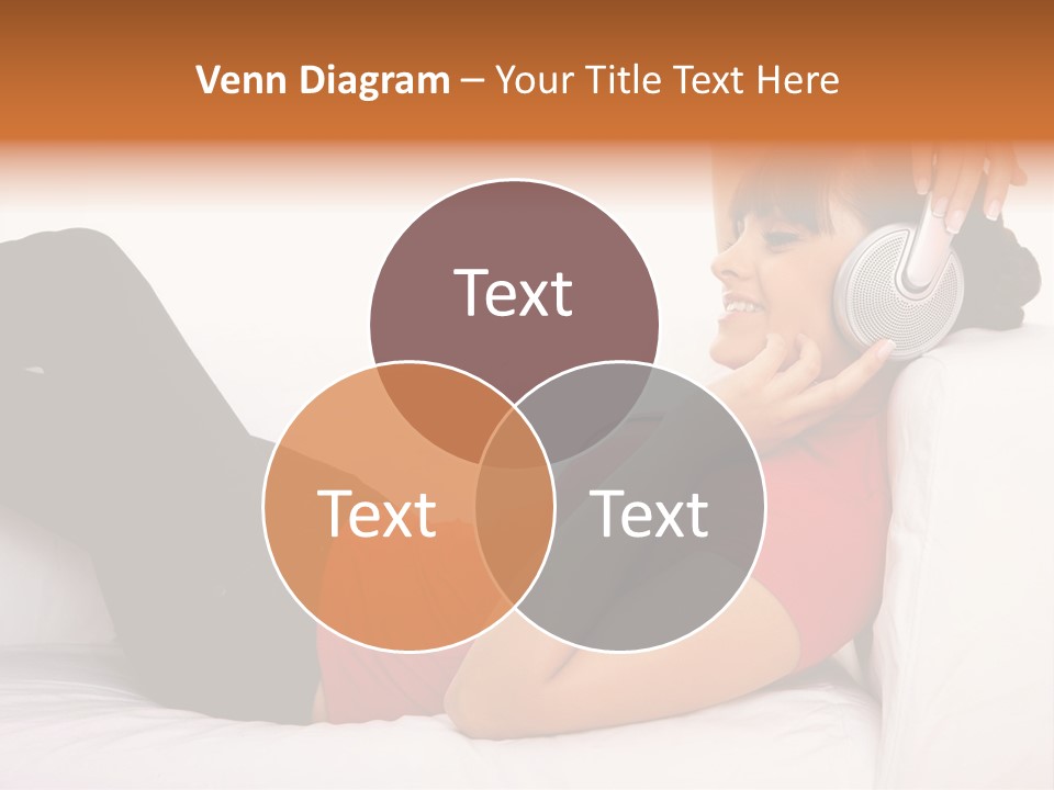 Beautiful Girl Is Listen To The Music PowerPoint Template