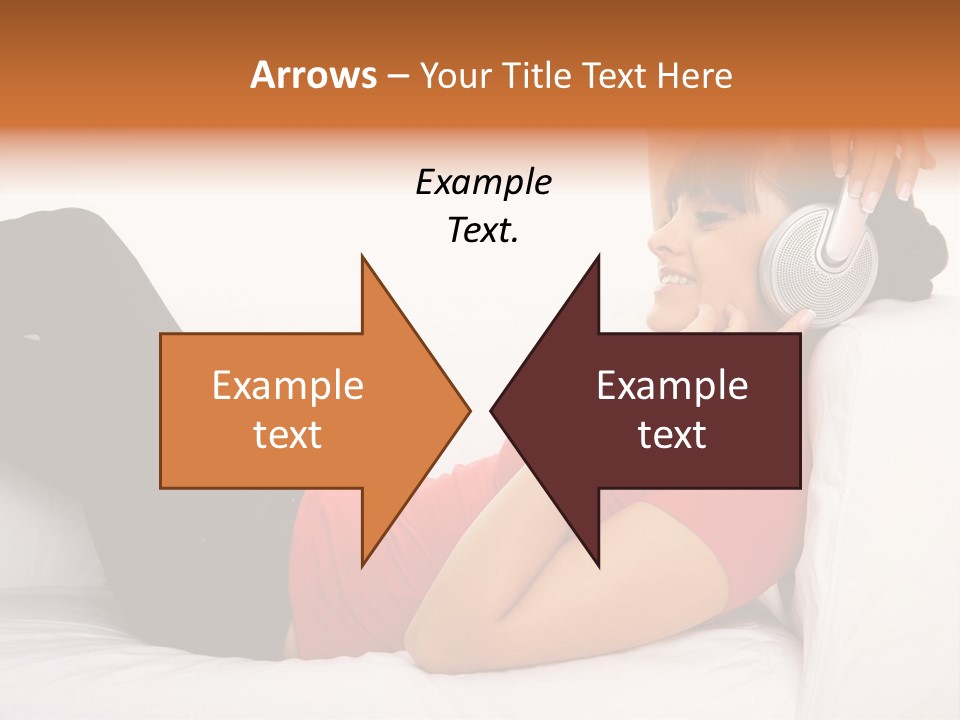 Beautiful Girl Is Listen To The Music PowerPoint Template