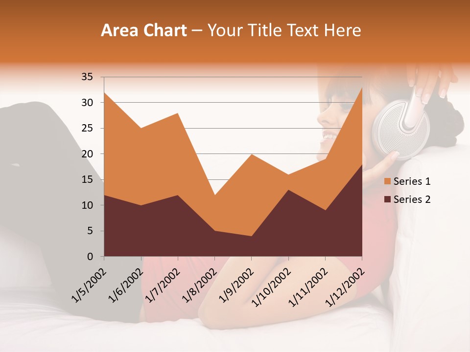 Beautiful Girl Is Listen To The Music PowerPoint Template