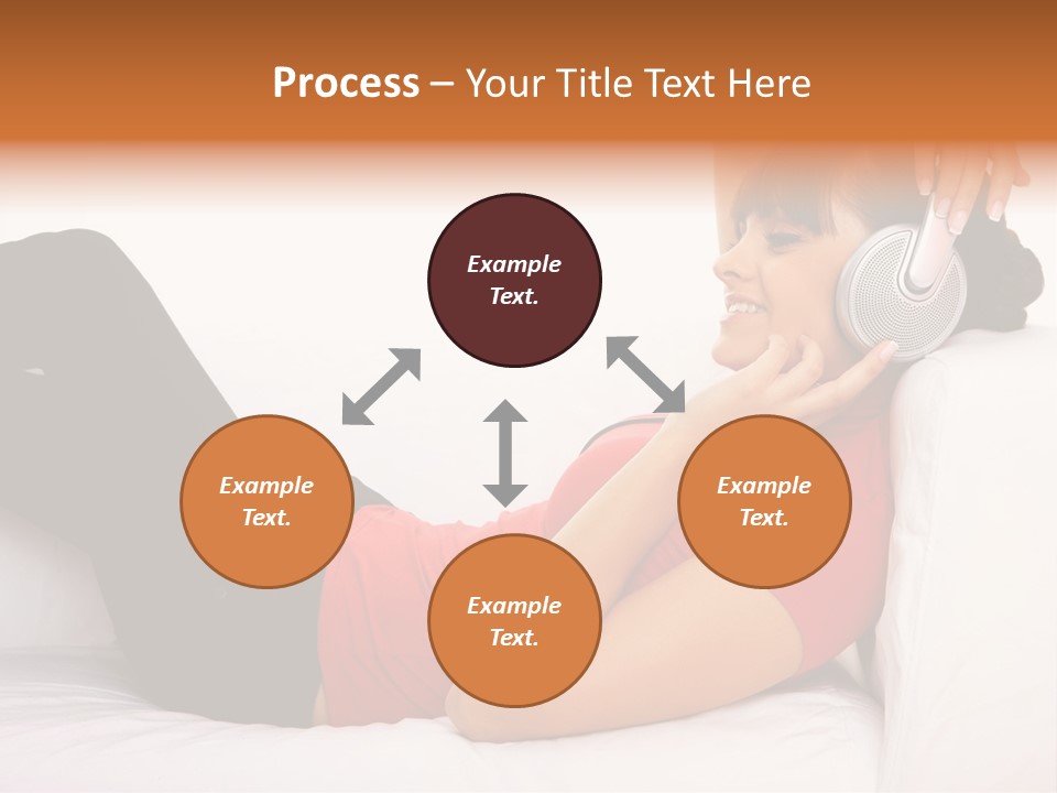 Beautiful Girl Is Listen To The Music PowerPoint Template
