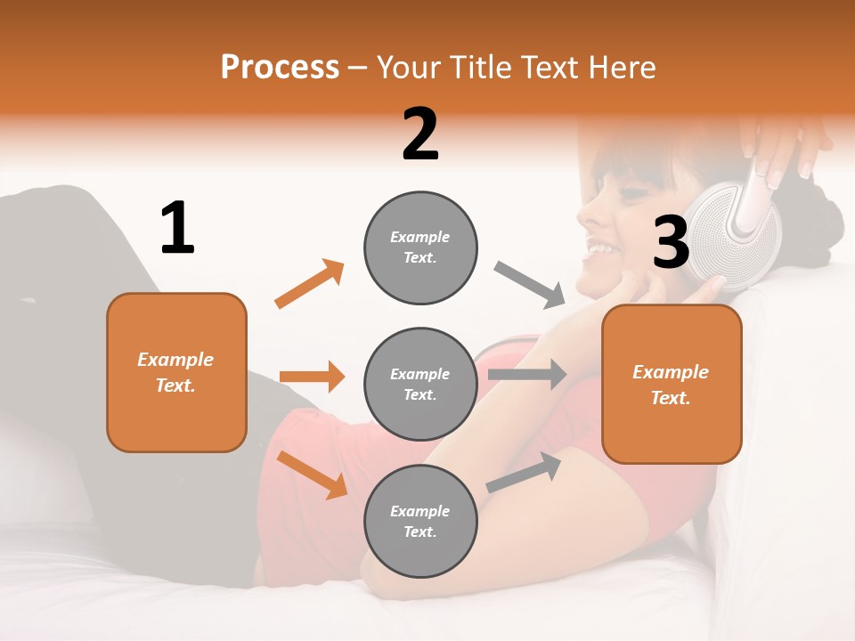 Beautiful Girl Is Listen To The Music PowerPoint Template