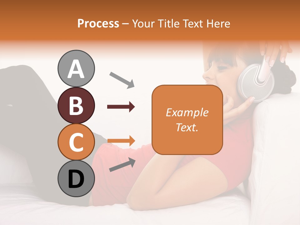 Beautiful Girl Is Listen To The Music PowerPoint Template