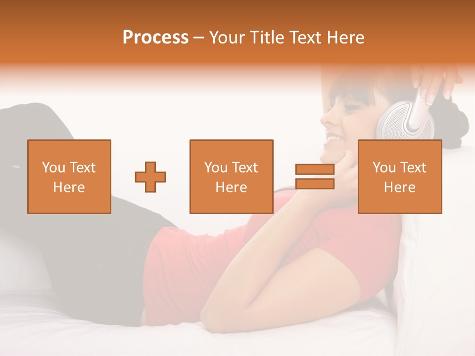 Beautiful Girl Is Listen To The Music PowerPoint Template