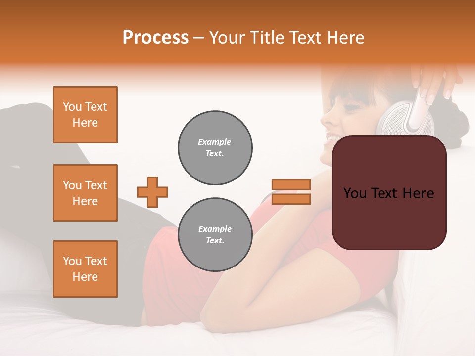 Beautiful Girl Is Listen To The Music PowerPoint Template