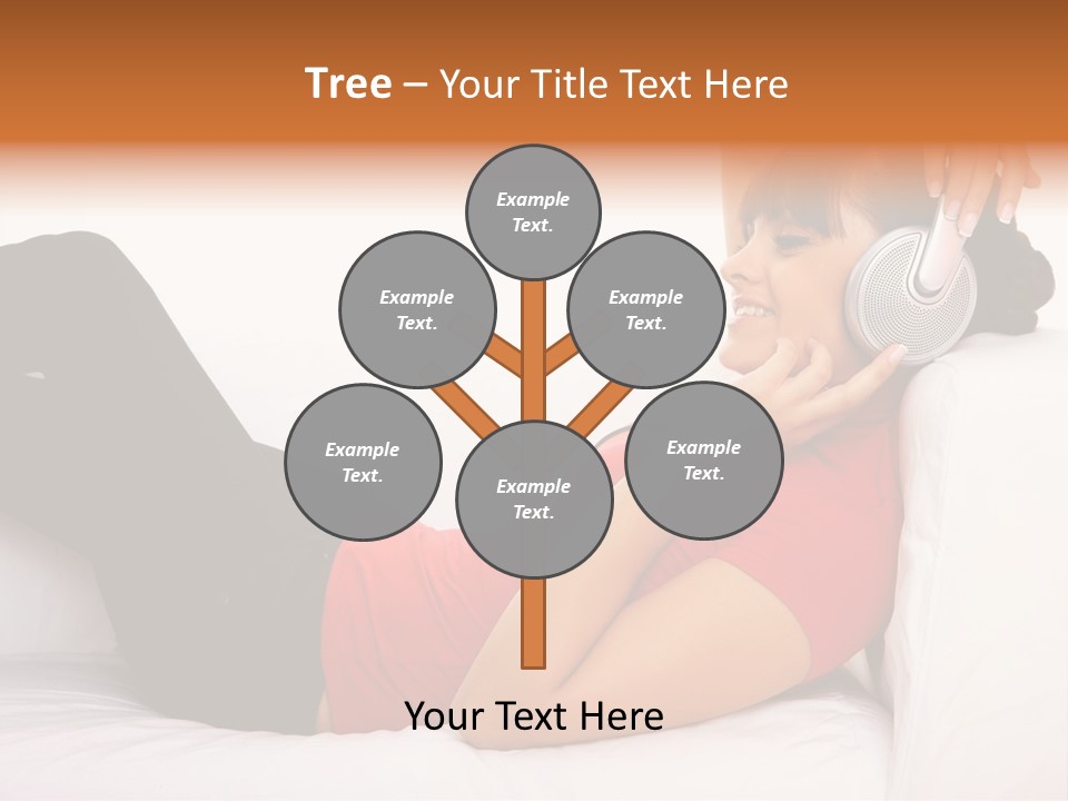 Beautiful Girl Is Listen To The Music PowerPoint Template