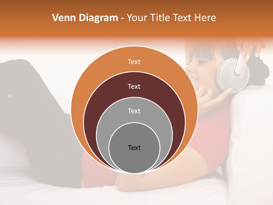 Beautiful Girl Is Listen To The Music PowerPoint Template