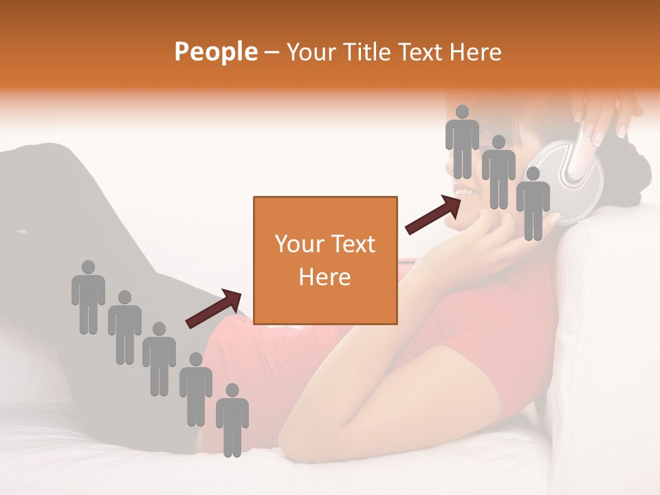 Beautiful Girl Is Listen To The Music PowerPoint Template