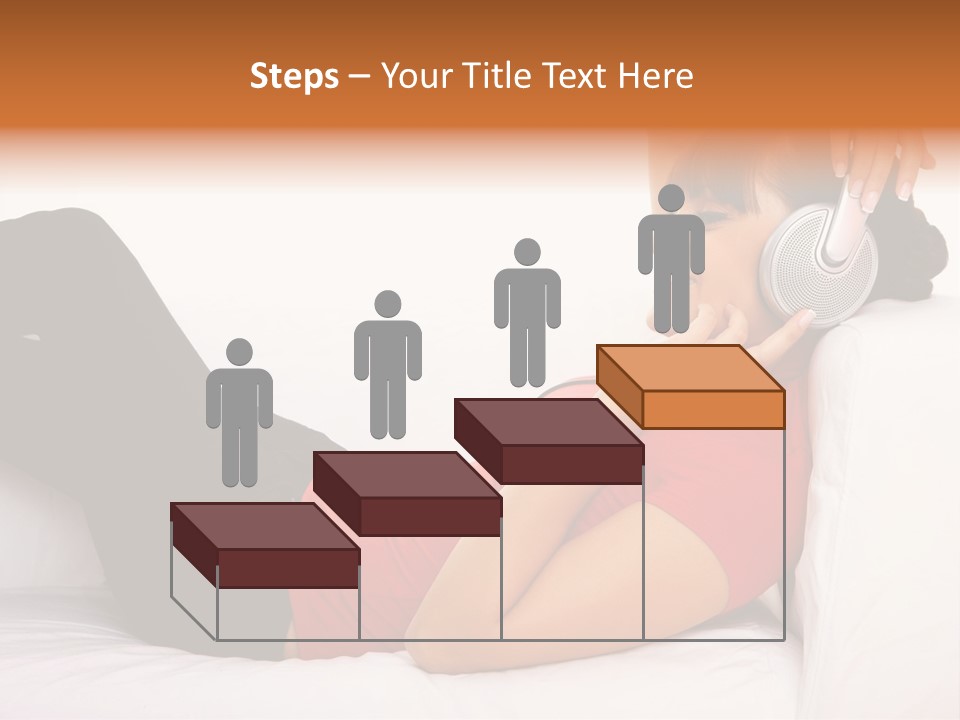 Beautiful Girl Is Listen To The Music PowerPoint Template