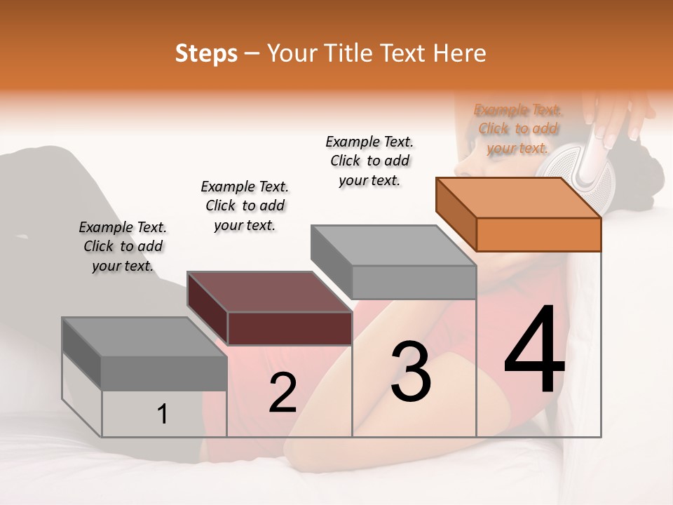 Beautiful Girl Is Listen To The Music PowerPoint Template