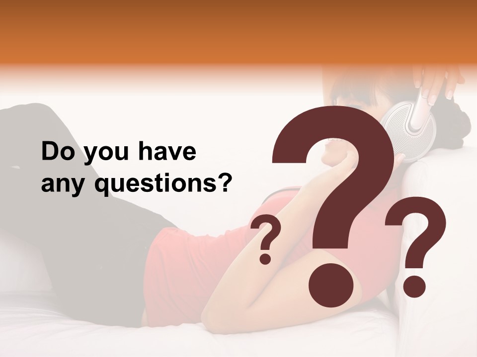 Beautiful Girl Is Listen To The Music PowerPoint Template