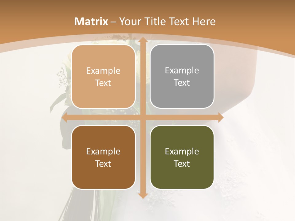 The Bride Holds A Wedding Bouquet PowerPoint Template