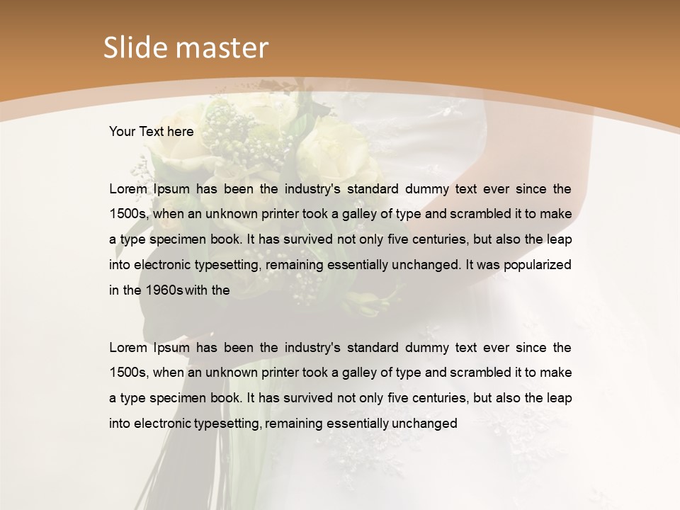 The Bride Holds A Wedding Bouquet PowerPoint Template