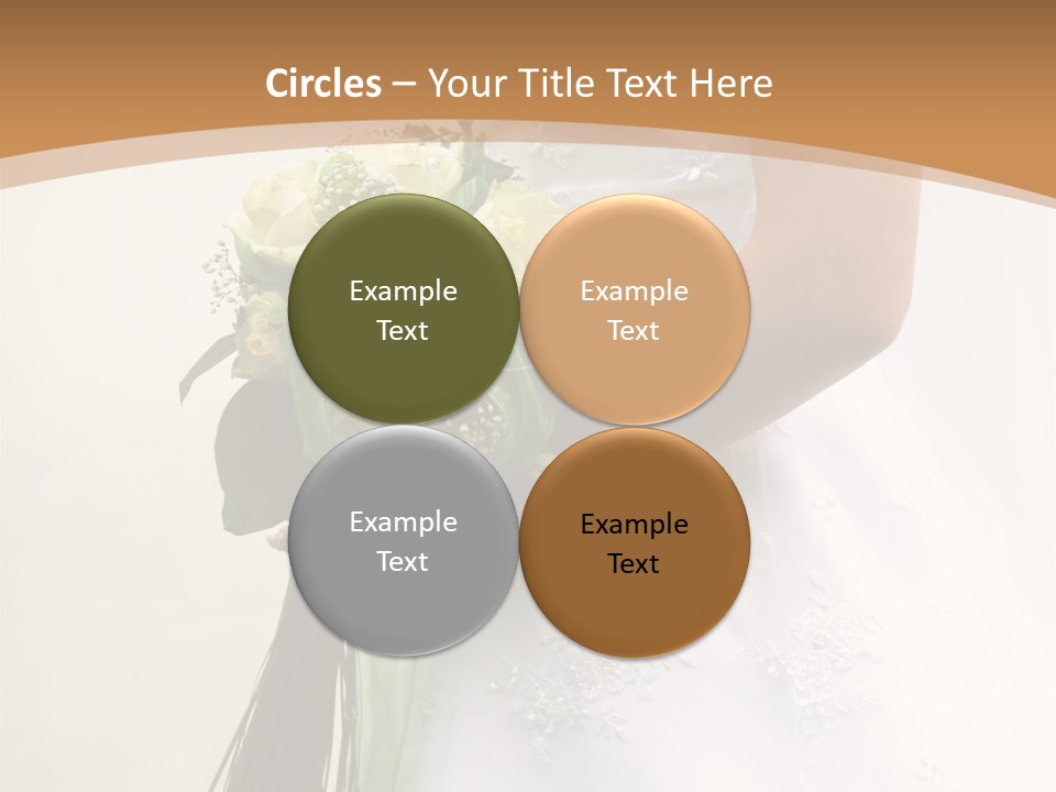 The Bride Holds A Wedding Bouquet PowerPoint Template