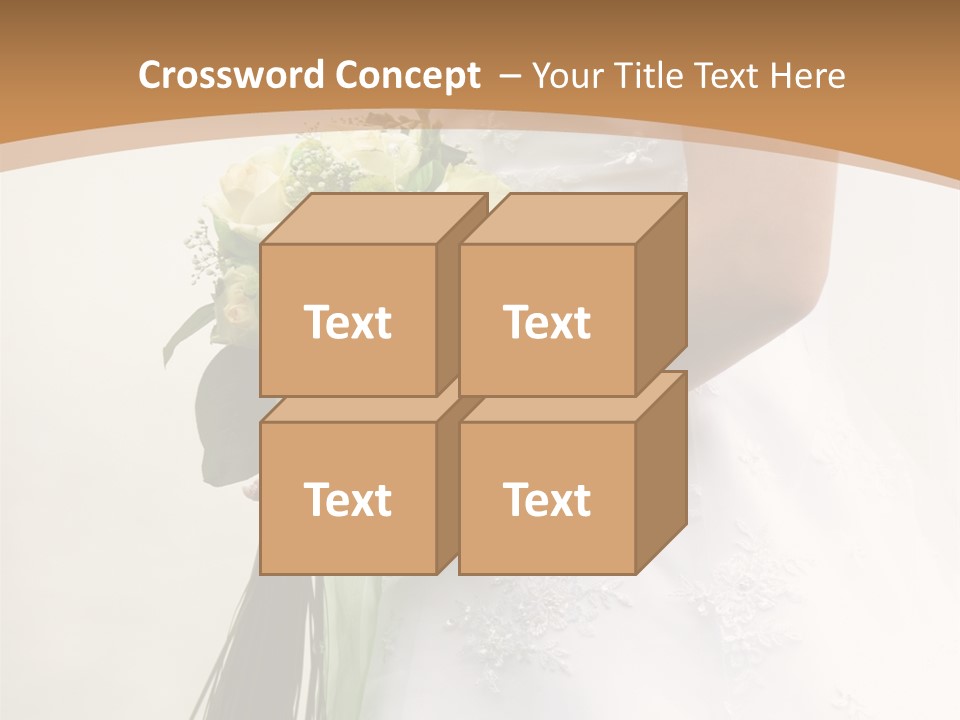 The Bride Holds A Wedding Bouquet PowerPoint Template