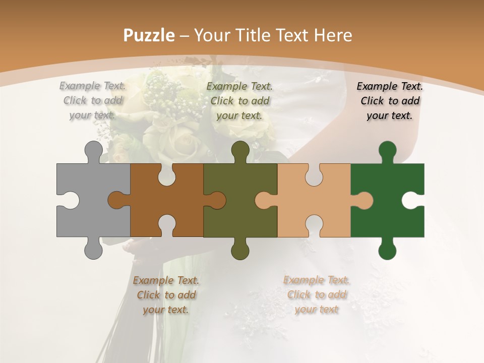 The Bride Holds A Wedding Bouquet PowerPoint Template