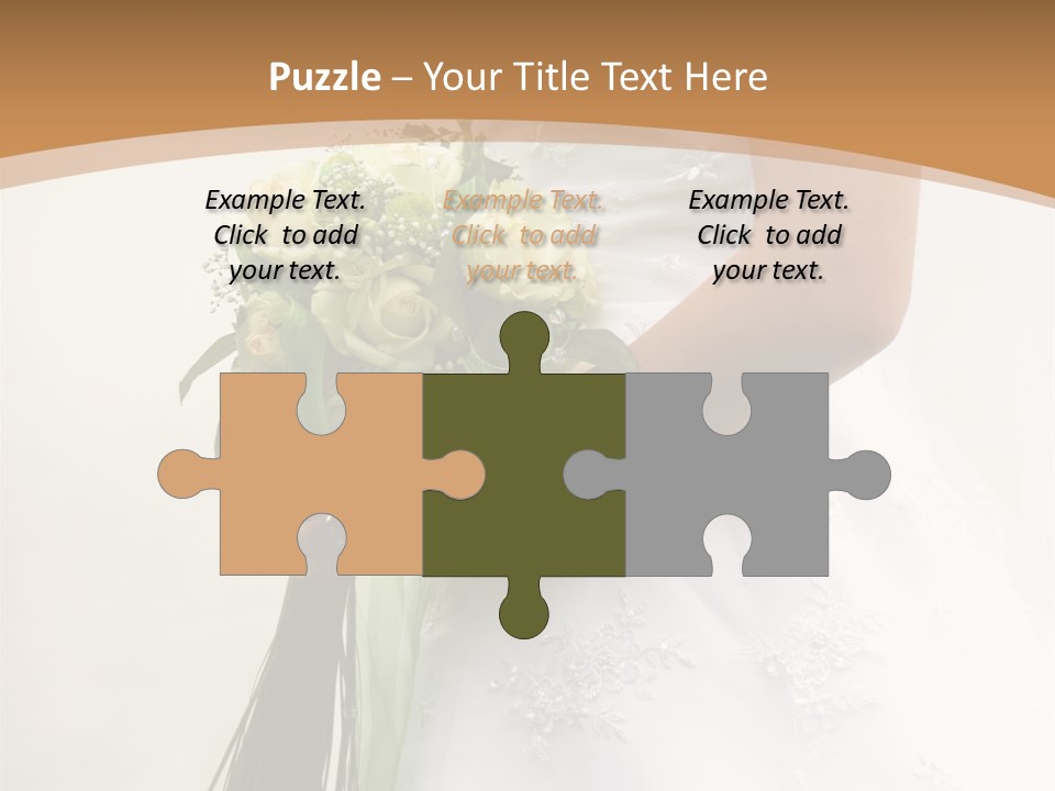 The Bride Holds A Wedding Bouquet PowerPoint Template