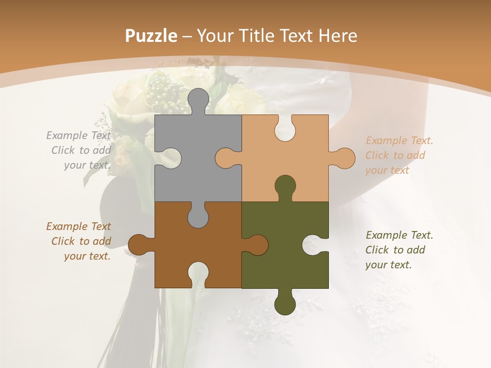 The Bride Holds A Wedding Bouquet PowerPoint Template