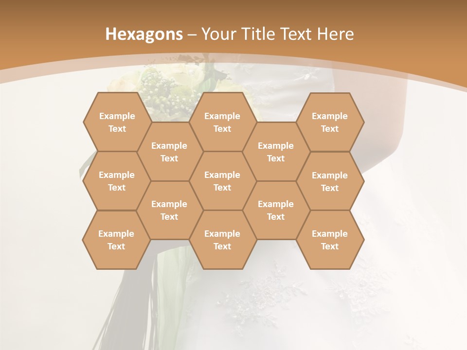 The Bride Holds A Wedding Bouquet PowerPoint Template