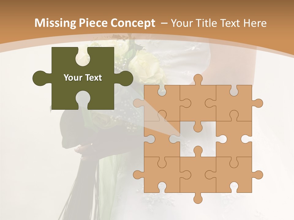 The Bride Holds A Wedding Bouquet PowerPoint Template