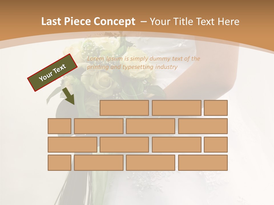The Bride Holds A Wedding Bouquet PowerPoint Template