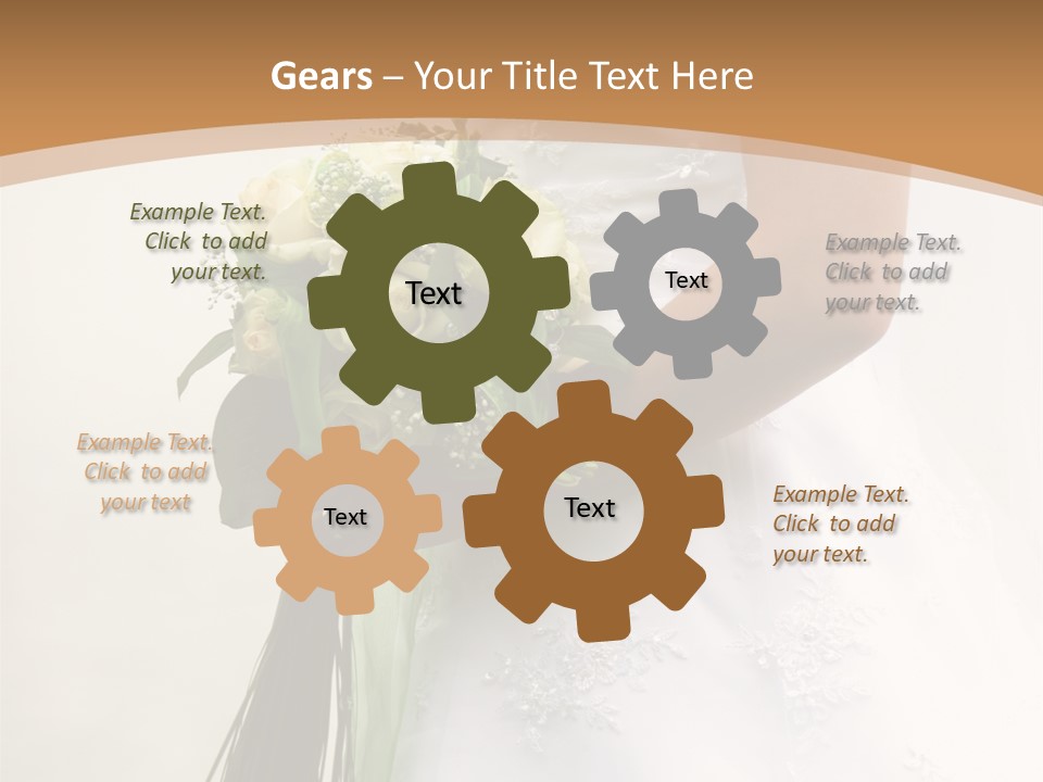 The Bride Holds A Wedding Bouquet PowerPoint Template