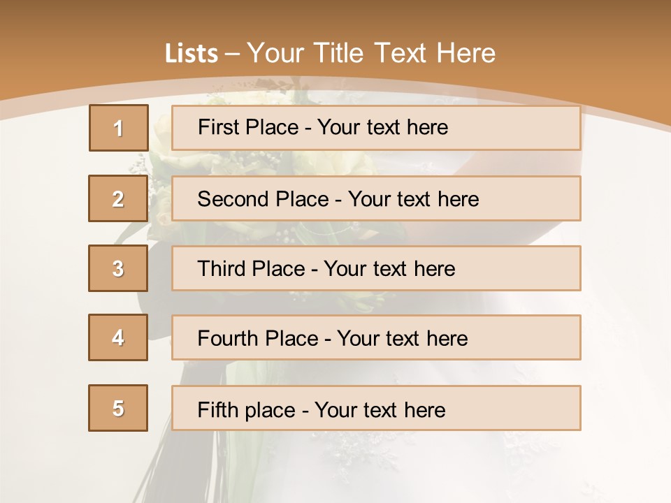 The Bride Holds A Wedding Bouquet PowerPoint Template