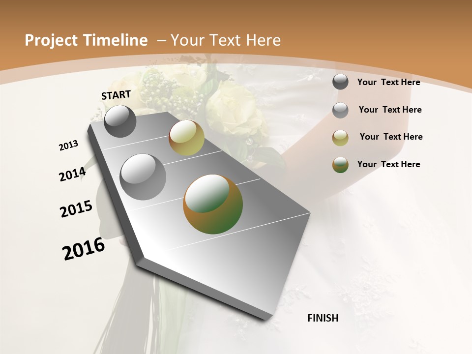 The Bride Holds A Wedding Bouquet PowerPoint Template
