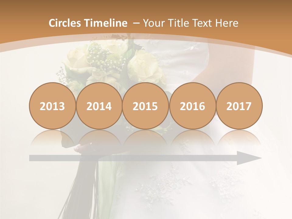 The Bride Holds A Wedding Bouquet PowerPoint Template