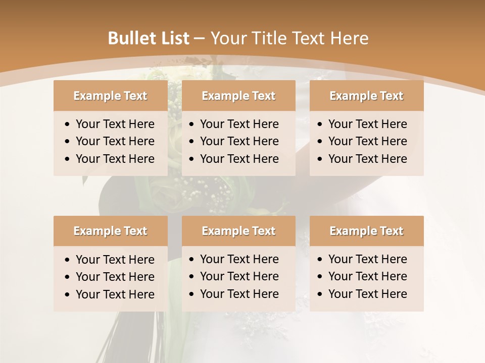 The Bride Holds A Wedding Bouquet PowerPoint Template