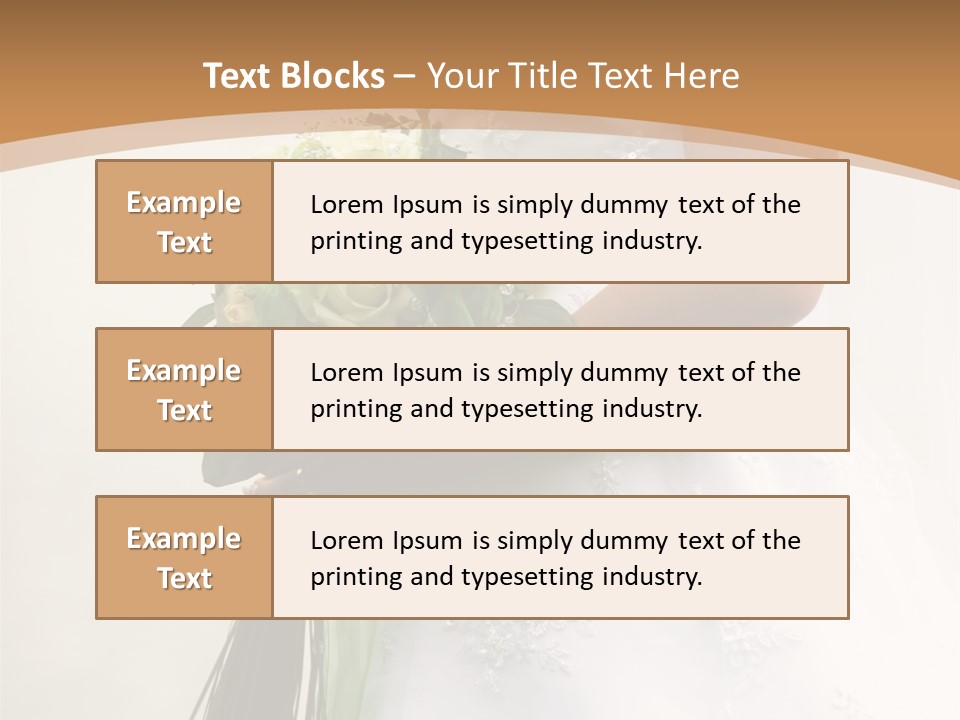 The Bride Holds A Wedding Bouquet PowerPoint Template
