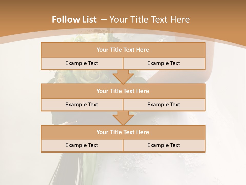 The Bride Holds A Wedding Bouquet PowerPoint Template