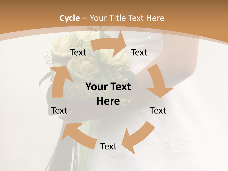 The Bride Holds A Wedding Bouquet PowerPoint Template