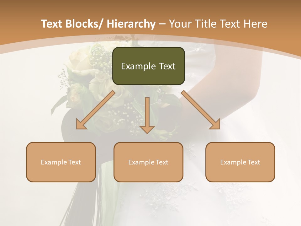 The Bride Holds A Wedding Bouquet PowerPoint Template