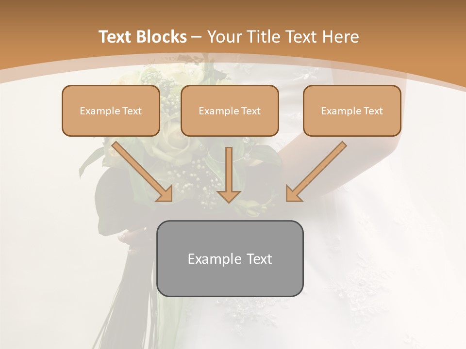 The Bride Holds A Wedding Bouquet PowerPoint Template