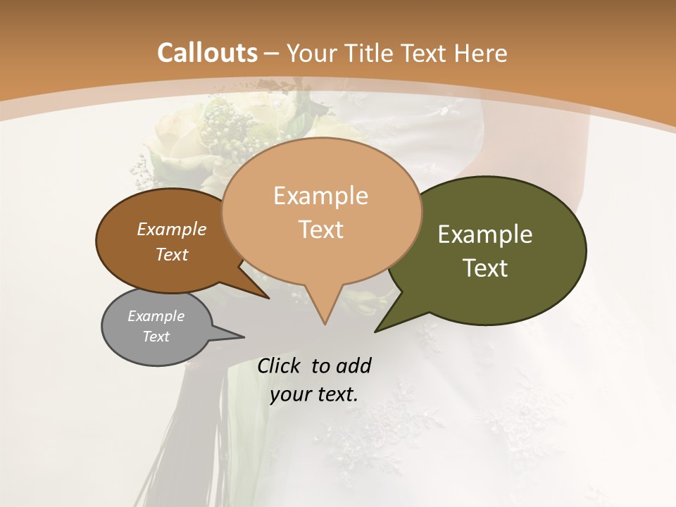 The Bride Holds A Wedding Bouquet PowerPoint Template