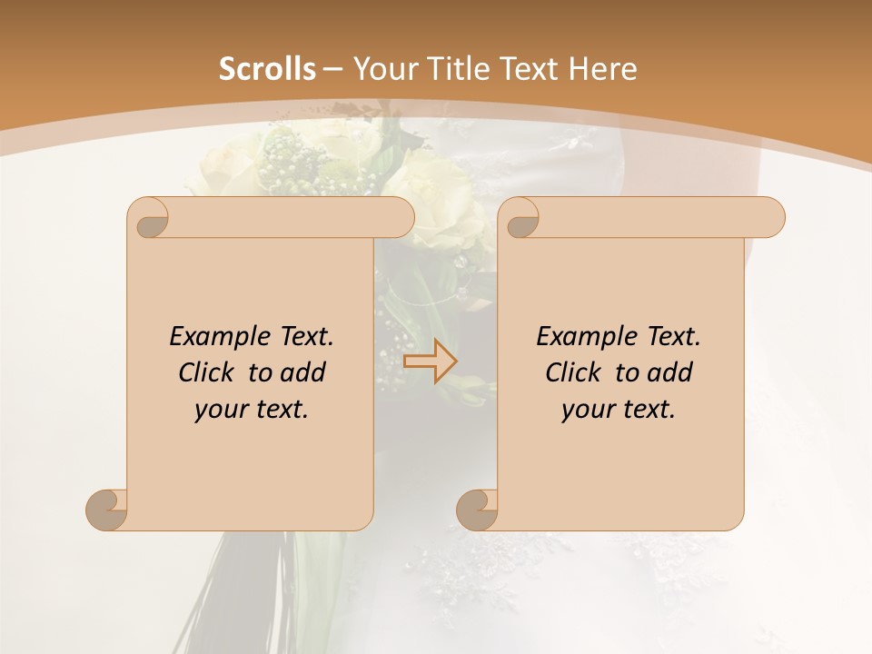 The Bride Holds A Wedding Bouquet PowerPoint Template