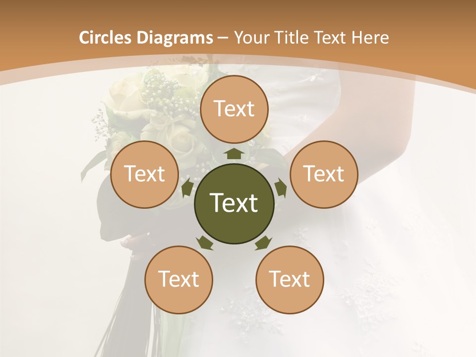 The Bride Holds A Wedding Bouquet PowerPoint Template