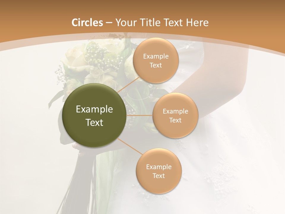 The Bride Holds A Wedding Bouquet PowerPoint Template