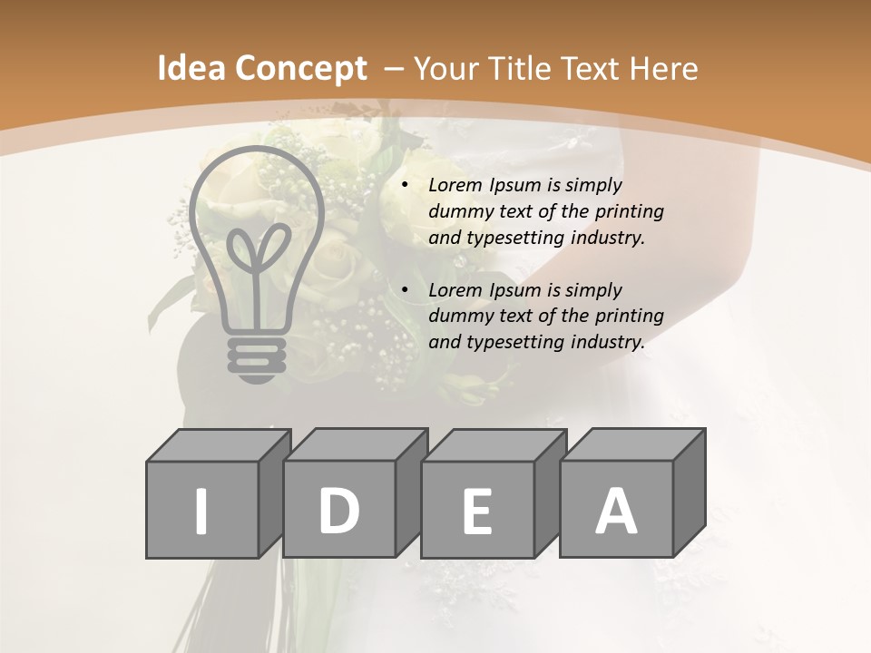 The Bride Holds A Wedding Bouquet PowerPoint Template