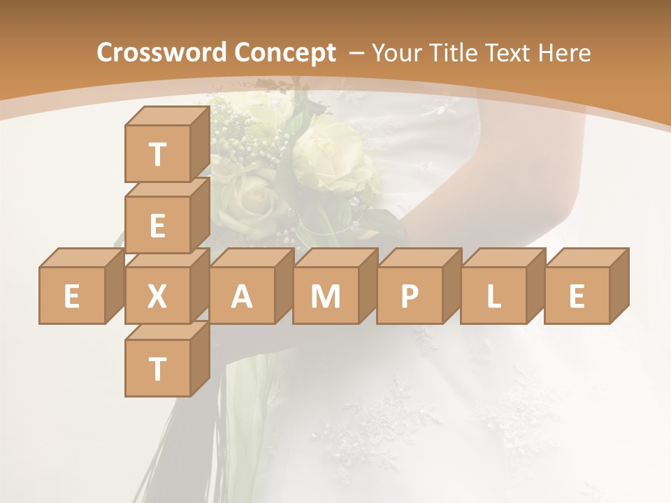 The Bride Holds A Wedding Bouquet PowerPoint Template