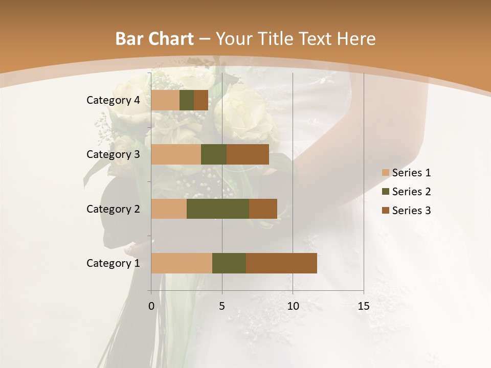 The Bride Holds A Wedding Bouquet PowerPoint Template