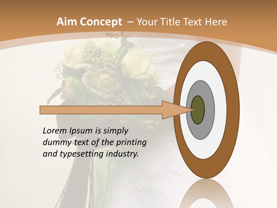 The Bride Holds A Wedding Bouquet PowerPoint Template